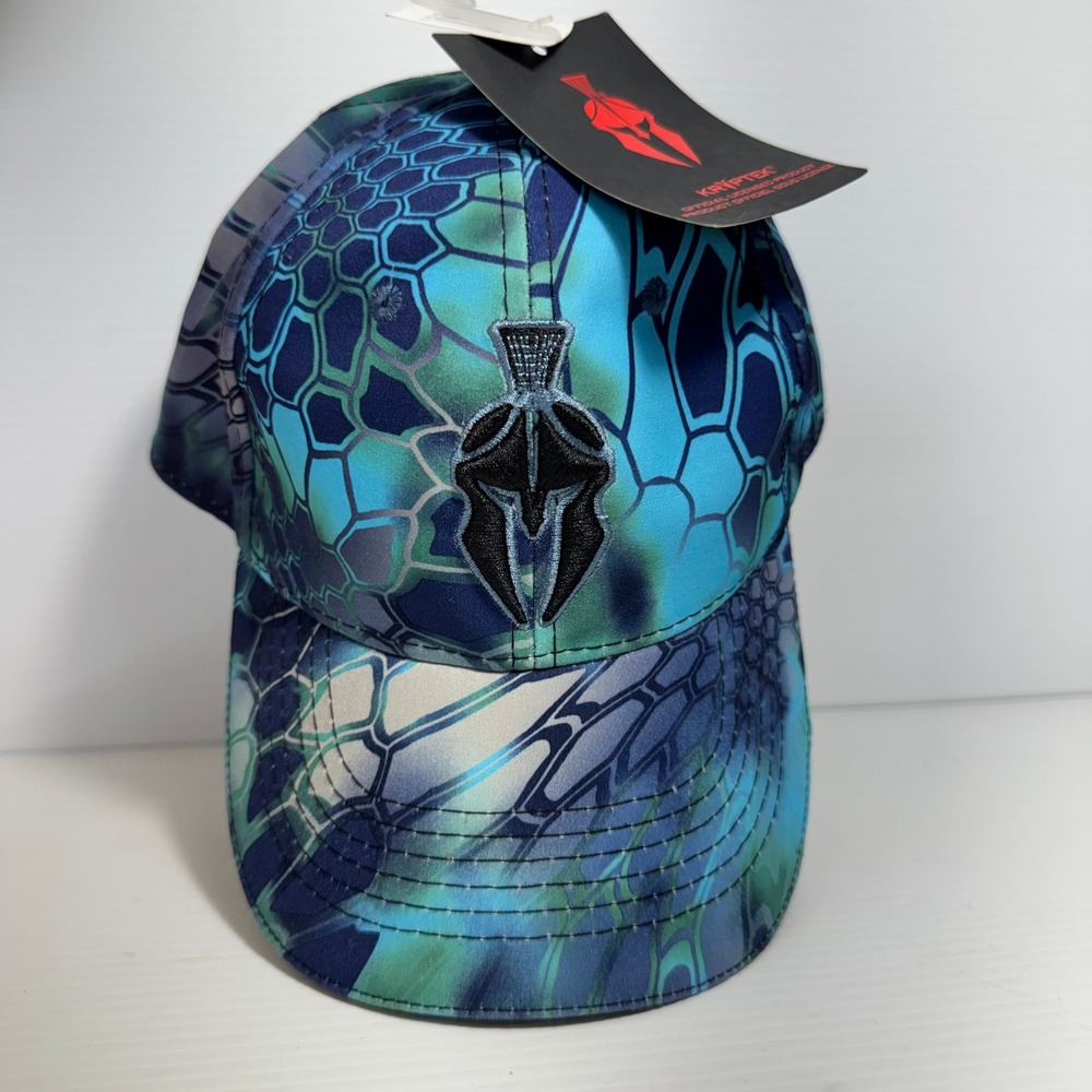 Kryptek‎ Pontus Camo Hat Blue Spartan Logo Adjustable Outdoor Cap New - Picture 6 of 6